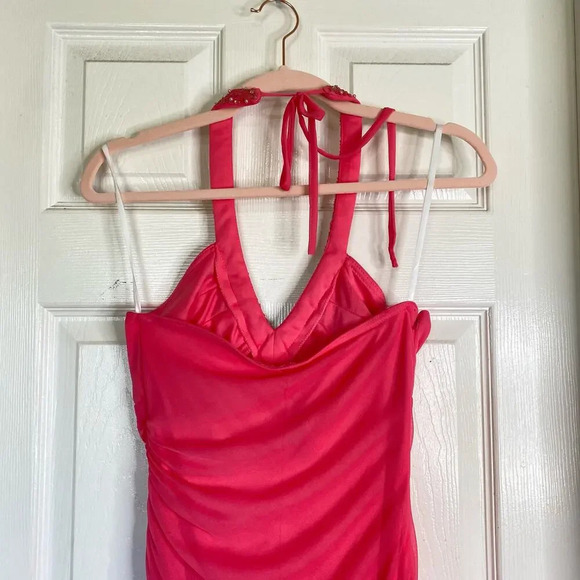 BLONDIE NITES Vintage Bubblegum Pink Formal Party Dress 1990s Y2K Size 4 Hoco - Picture 6 of 7
